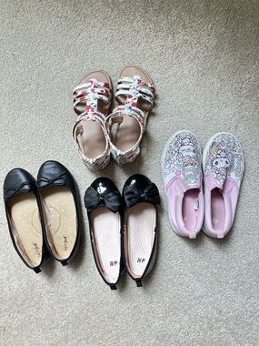 Set of 4 Slip-On Kids Shoes H&M, Cat & Jack, White Mountain